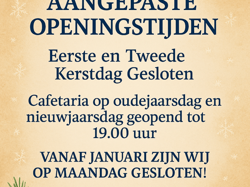 Aangepaste openingstijden